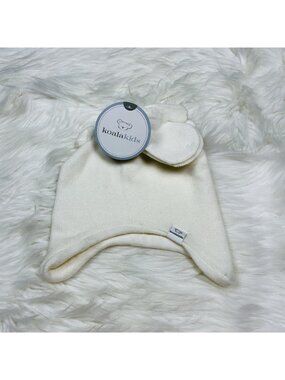 Koala Kids Baby Hat Mittens Set 18-24 Months Unisex Ivory NWT Toys R Us Winter